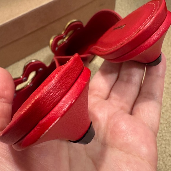 ❌SOLD❌NEW♥️MAEVE by Anthropologie Heart Mule Heels EU 38/US 7-7.5 Red - Picture 9 of 9